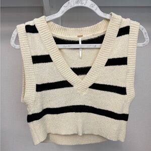 Striped Knit Sleeveless Crop